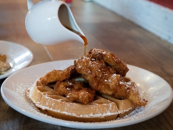 A plate of Chicken and Waffles